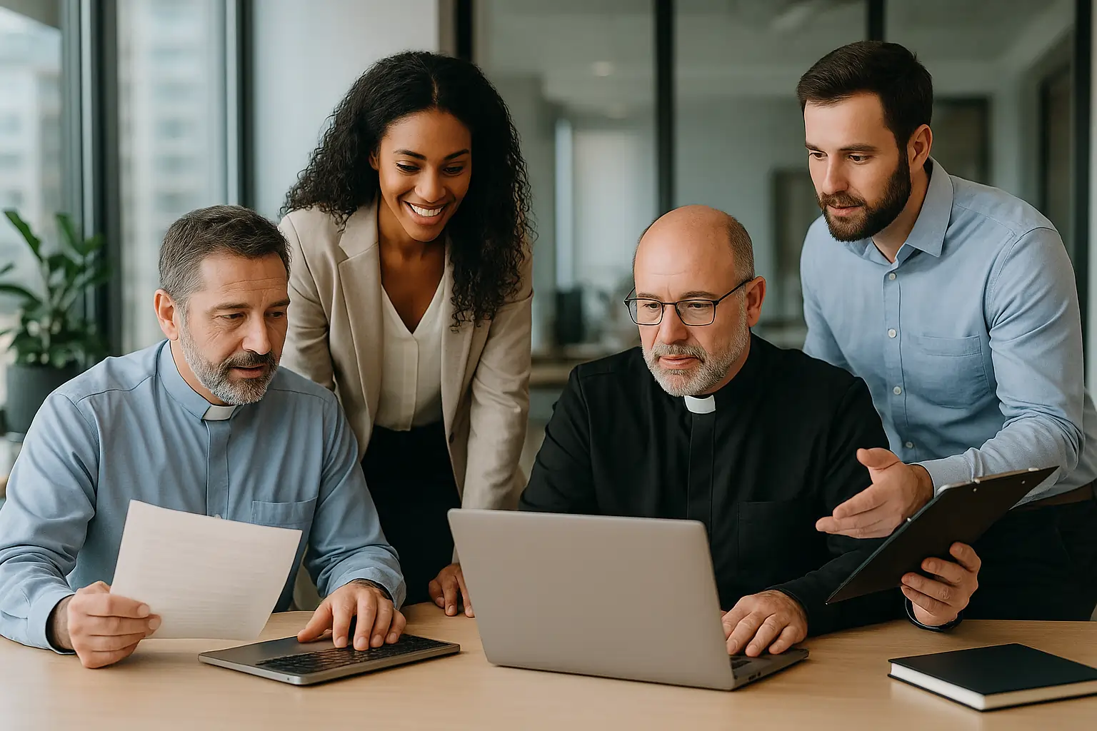 Biblical spiritual gift of administration image. Illustration representing the Biblical spiritual gift of administration as guidance, order, and leadership in ministry. A symbolic image illustrating the Biblical concept of administration, portraying leadership, organization, and guidance within the Church according to 1 Corinthians 12:28. National Association of Christian Ministers.